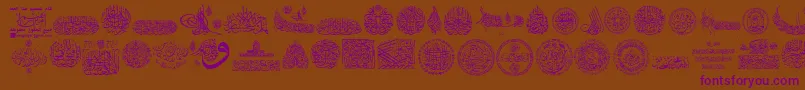 Шрифт My Font Quraan 7 – фиолетовые шрифты на коричневом фоне