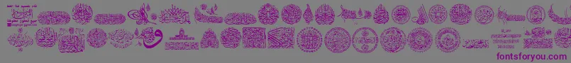 フォントMy Font Quraan 7 – 紫色のフォント、灰色の背景
