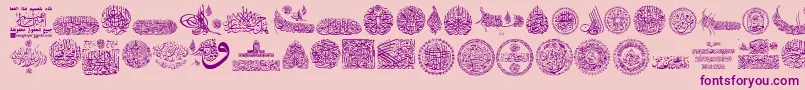 Czcionka My Font Quraan 7 – fioletowe czcionki na różowym tle