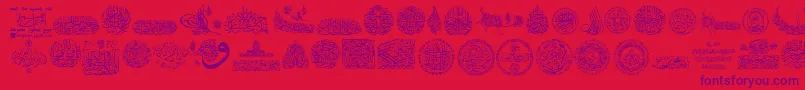 Шрифт My Font Quraan 7 – фиолетовые шрифты на красном фоне