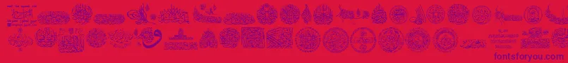 My Font Quraan 7-Schriftart – Violette Schriften auf rotem Hintergrund