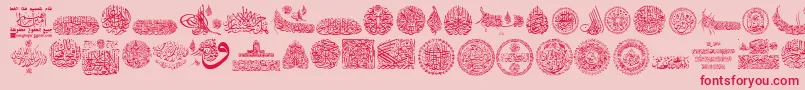 フォントMy Font Quraan 7 – ピンクの背景に赤い文字