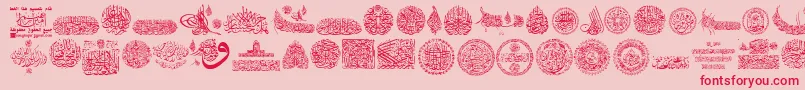 My Font Quraan 7 Font – Red Fonts on Pink Background