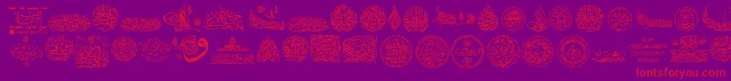 My Font Quraan 7 Font – Red Fonts on Purple Background
