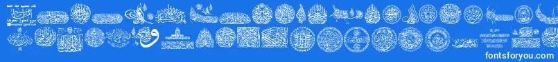 My Font Quraan 7-Schriftart – Weiße Schriften auf blauem Hintergrund