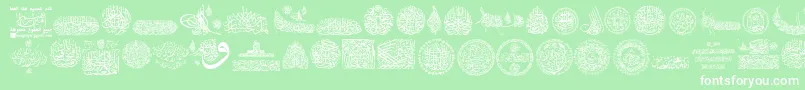 My Font Quraan 7-Schriftart – Weiße Schriften auf grünem Hintergrund