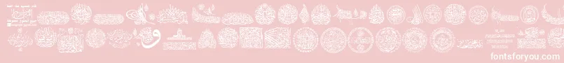 Czcionka My Font Quraan 7 – białe czcionki na różowym tle