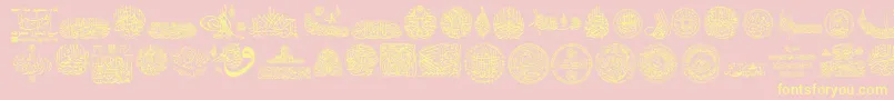 My Font Quraan 7-fontti – keltaiset fontit vaaleanpunaisella taustalla