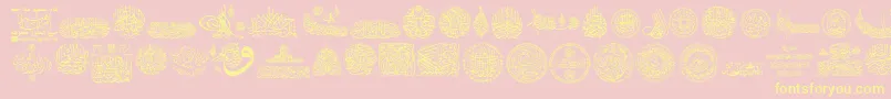 My Font Quraan 7 Font – Yellow Fonts on Pink Background