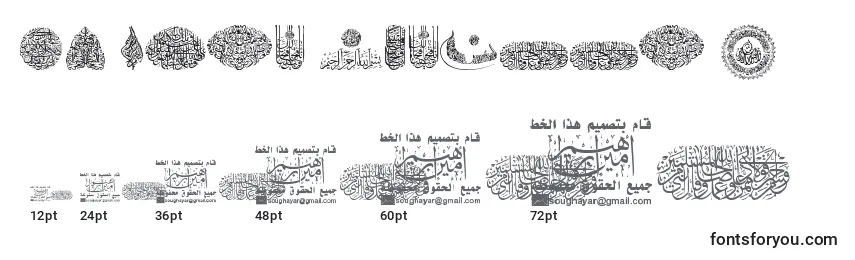 Tamanhos de fonte My Font Quraan 7