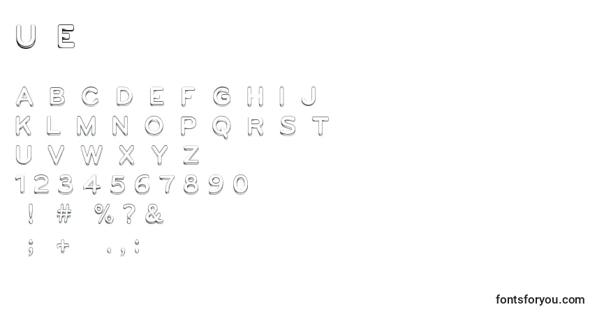 Schriftart UgoEngreved – Alphabet, Zahlen, spezielle Symbole