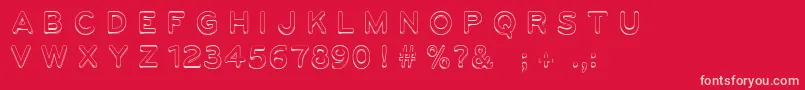 UgoEngreved-fontti – vaaleanpunaiset fontit punaisella taustalla