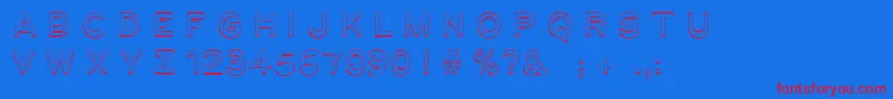 UgoEngreved Font – Red Fonts on Blue Background