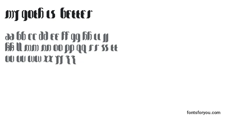 Шрифт My goth is  better – алфавит, цифры, специальные символы