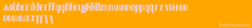 my goth is  better-Schriftart – Rosa Schriften auf orangefarbenem Hintergrund