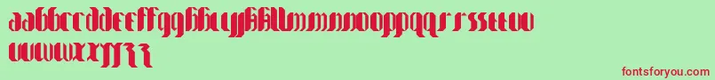 フォントmy goth is  better – 赤い文字の緑の背景