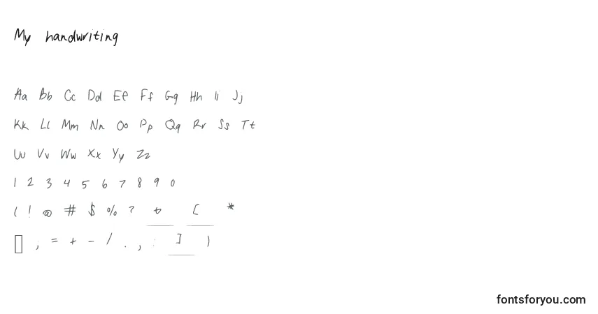 Schriftart My handwriting – Alphabet, Zahlen, spezielle Symbole