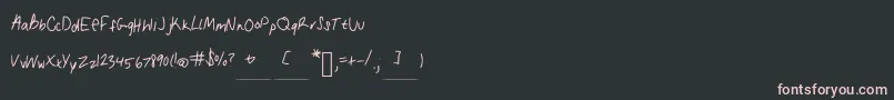 My handwriting Font – Pink Fonts on Black Background