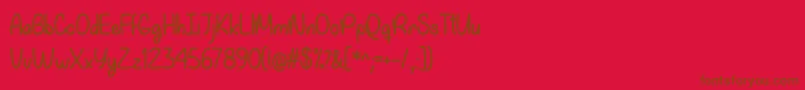 My Happy Ending  -fontti – ruskeat fontit punaisella taustalla