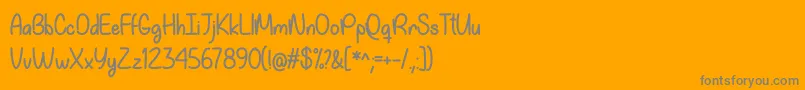 My Happy Ending   Font – Gray Fonts on Orange Background