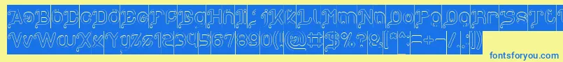 My Heart Hollow Inverse Font – Blue Fonts on Yellow Background