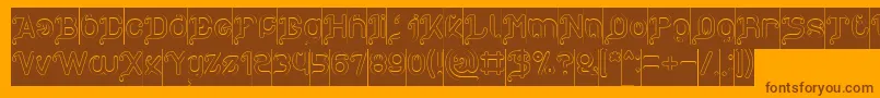 My Heart Hollow Inverse Font – Brown Fonts on Orange Background