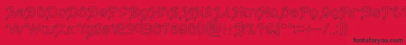 My Heart Hollow Font – Black Fonts on Red Background