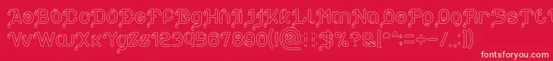 My Heart Hollow Font – Pink Fonts on Red Background