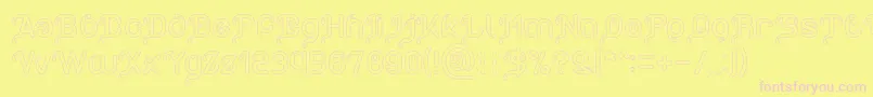 My Heart Hollow Font – Pink Fonts on Yellow Background