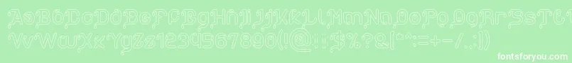 フォントMy Heart Hollow – 緑の背景に白い文字