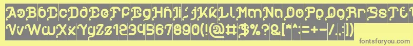 フォントMy Heart Inverse – 黄色の背景に灰色の文字