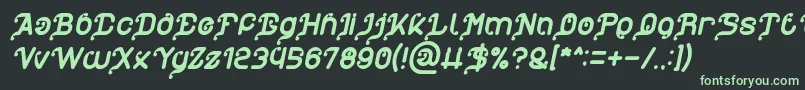 My Heart Italicフォントについての詳細 フォントMy Heart Italic – 黒い背景に緑の文字