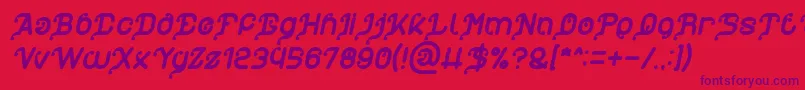 My Heart Italic-Schriftart – Violette Schriften auf rotem Hintergrund