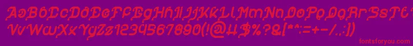 My Heart Italic-Schriftart – Rote Schriften auf violettem Hintergrund