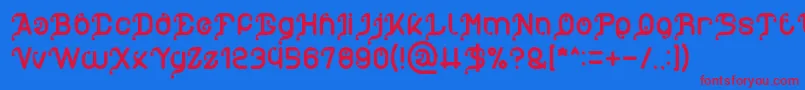 フォントMy Heart Light – 赤い文字の青い背景