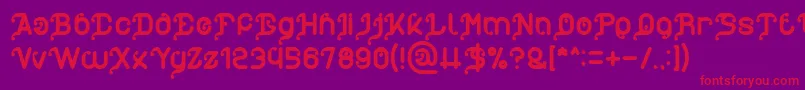 フォントMy Heart – 紫の背景に赤い文字