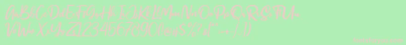my homely-fontti – vaaleanpunaiset fontit vihreällä taustalla