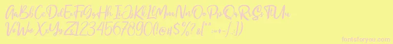 my homely Font – Pink Fonts on Yellow Background