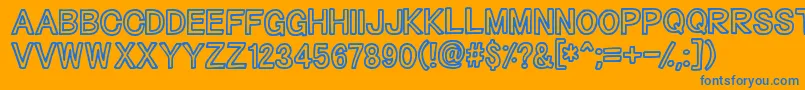 Outliners Font – Blue Fonts on Orange Background