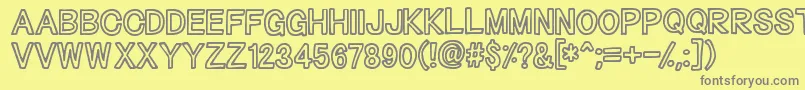Outliners Font – Gray Fonts on Yellow Background