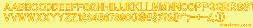 Outliners Font – Orange Fonts on Yellow Background