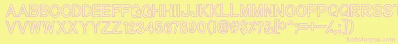 Outliners Font – Pink Fonts on Yellow Background