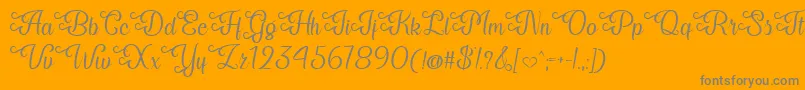 My Last Breath  -Schriftart – Graue Schriften auf orangefarbenem Hintergrund