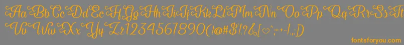 My Last Breath   Font – Orange Fonts on Gray Background