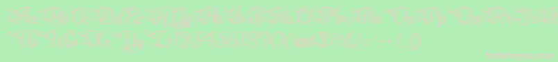 My Last Breath  -fontti – vaaleanpunaiset fontit vihreällä taustalla
