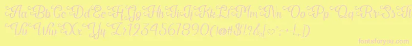 My Last Breath   Font – Pink Fonts on Yellow Background