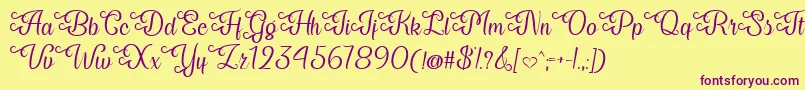 My Last Breath   Font – Purple Fonts on Yellow Background