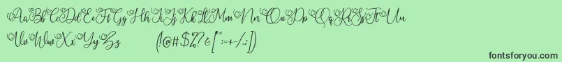 My Lovely Demo Font – Black Fonts on Green Background