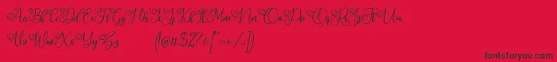 My Lovely Demo Font – Black Fonts on Red Background