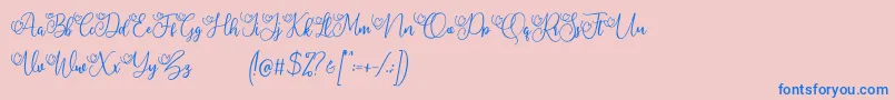 フォントMy Lovely Demo – ピンクの背景に青い文字